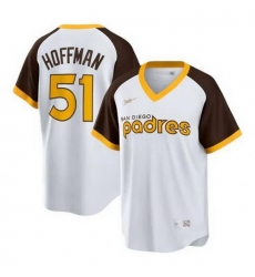 Men San Diego Padres  51 Trevor Hoffman White Cooperstown Stitched Baseball Jersey