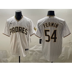Men San Diego Padres  54 Freddy Fermin White Cool Base Stitched Baseball Jersey