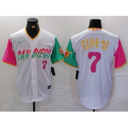 Men San Diego Padres 7  Ha-seong Kim White City Connect Cool Base Stitched Baseball Jersey