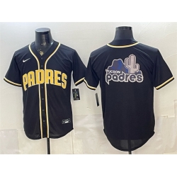 Men San Diego Padres Team Big Logo 2026 Fashion Replica Black Out Stitched Baseball Jersey