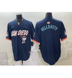 Men San Diego Padres X Hello Kitty Obsidian 2026 City Connect Stadium Stitched Baseball Jersey