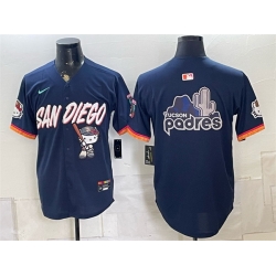 Men San Diego Padres X Hello Kitty Team Big Logo Obsidian 2026 City Connect Stadium Stitched Baseball Jersey