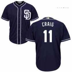 Mens Majestic San Diego Padres 11 Allen Craig Replica Navy Blue Alternate 1 Cool Base MLB Jersey 