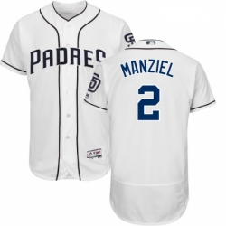 Mens Majestic San Diego Padres 2 Johnny Manziel White Home Flex Base Authentic Collection MLB Jersey