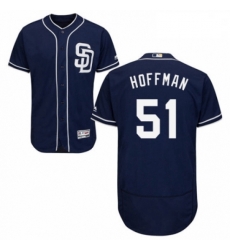 Mens Majestic San Diego Padres 51 Trevor Hoffman Navy Blue Alternate Flex Base Authentic Collection MLB Jersey