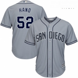 Mens Majestic San Diego Padres 52 Brad Hand Authentic Grey Road Cool Base MLB Jersey 