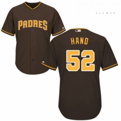 Mens Majestic San Diego Padres 52 Brad Hand Replica Brown Alternate Cool Base MLB Jersey 