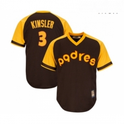 Mens San Diego Padres 3 Ian Kinsler Replica Brown Alternate Cooperstown Cool Base Baseball Jersey 