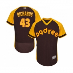 Mens San Diego Padres 43 Garrett Richards Brown Alternate Cooperstown Authentic Collection MLB Jersey Flex Base