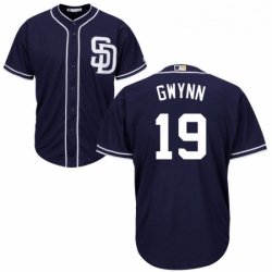 Youth Majestic San Diego Padres 19 Tony Gwynn Authentic Navy Blue Alternate 1 Cool Base MLB Jersey