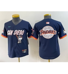 Youth San Diego Padres X Hello Kitty Team Big Logo Obsidian 2026 City Connect Stadium Stitched Baseball Jerseys