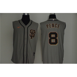 Giants 8 Hunter Pence Gray Nike Cool Base Sleeveless Jersey