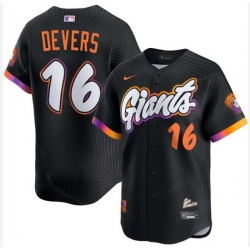 Men San Francisco Giants 16 Rafael Devers Black City Edition Cool Base Stitched Baseball Jersey