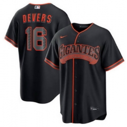 Men San Francisco Giants 16 Rafael Devers Black Cool Base Stitched Baseball Jersey
