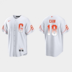 Men San Francisco Giants 18 Matt Cain Men 2021 City Connect White Fan Version Jersey