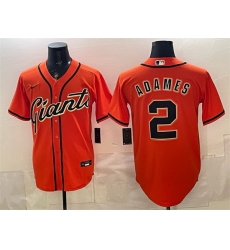 Men San Francisco Giants 2 Willy Adames Orange Cool Base Stitched Baseball Jersey Men San Francisco Giants 2 Willy Adames Orange Cool Base Stitched Baseball Jersey