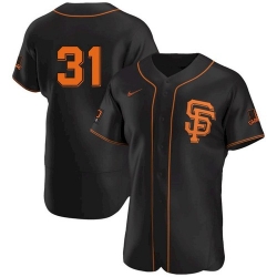 Men San Francisco Giants 31 LaMonte Wade Jr Black 2021 Alternate Jersey