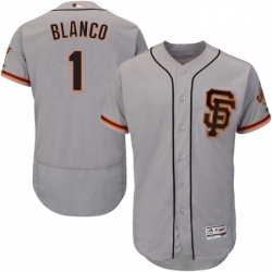 Mens Majestic San Francisco Giants 1 Gregor Blanco Grey Alternate Flex Base Authentic Collection MLB Jersey