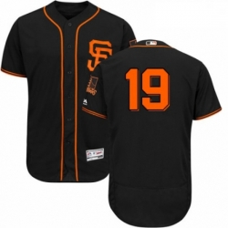 Mens Majestic San Francisco Giants 19 Alen Hanson Black Alternate Flex Base Authentic Collection MLB Jersey