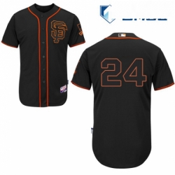 Mens Majestic San Francisco Giants 24 Willie Mays Replica Black Alternate Cool Base MLB Jersey