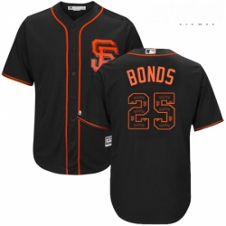 Mens Majestic San Francisco Giants 25 Barry Bonds Authentic Black Team Logo Fashion Cool Base MLB Jersey