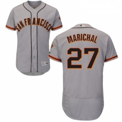 Mens Majestic San Francisco Giants 27 Juan Marichal Grey Road Flex Base Authentic Collection MLB Jersey