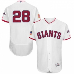 Mens Majestic San Francisco Giants 28 Buster Posey White Fashion Stars Stripes Flex Base MLB Jersey