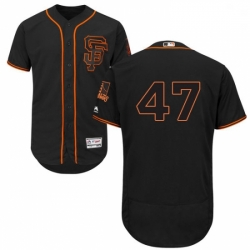 Mens Majestic San Francisco Giants 47 Johnny Cueto Black Alternate Flex Base Authentic Collection MLB Jersey