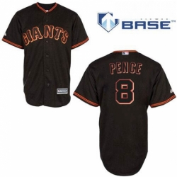 Mens Majestic San Francisco Giants 8 Hunter Pence Authentic Black New Cool Base MLB Jersey