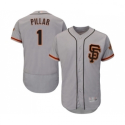 Mens San Francisco Giants 1 Kevin Pillar Grey Alternate Flex Base Authentic Collection Baseball Jersey