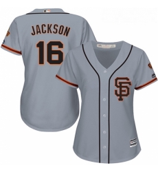 Womens Majestic San Francisco Giants 16 Austin Jackson Replica Grey Road 2 Cool Base MLB Jersey 