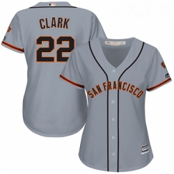 Womens Majestic San Francisco Giants 22 Will Clark Authentic Grey Road Cool Base MLB Jersey