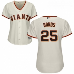 Womens Majestic San Francisco Giants 25 Barry Bonds Replica Cream Home Cool Base MLB Jersey