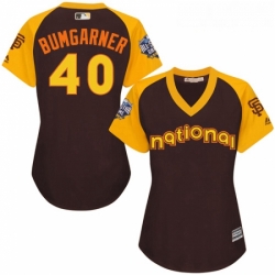 Womens Majestic San Francisco Giants 40 Madison Bumgarner Authentic Brown 2016 All Star National League BP Cool Base MLB Jersey