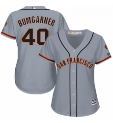 Womens Majestic San Francisco Giants 40 Madison Bumgarner Authentic Grey Road Cool Base MLB Jersey