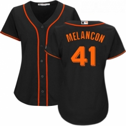 Womens Majestic San Francisco Giants 41 Mark Melancon Authentic Black Alternate Cool Base MLB Jersey