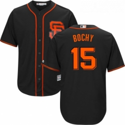 Youth Majestic San Francisco Giants 15 Bruce Bochy Replica Black Alternate Cool Base MLB Jersey