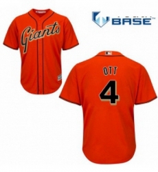 Youth Majestic San Francisco Giants 4 Mel Ott Replica Orange Alternate Cool Base MLB Jersey