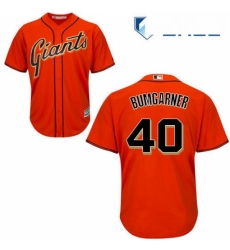 Youth Majestic San Francisco Giants 40 Madison Bumgarner Authentic Orange Alternate Cool Base MLB Jersey