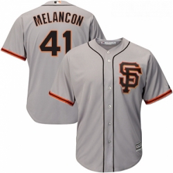 Youth Majestic San Francisco Giants 41 Mark Melancon Authentic Grey Road 2 Cool Base MLB Jersey