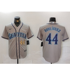 Men Seattle Mariners 44 Julio Rodr EDguez Grey Cool Base Stitched Jersey 2