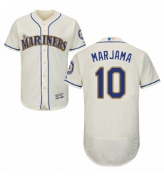 Mens Majestic Seattle Mariners 10 Mike Marjama Cream Alternate Flex Base Authentic Collection MLB Jersey