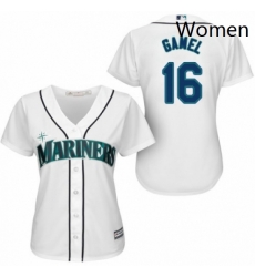 Womens Majestic Seattle Mariners 16 Ben Gamel Authentic White Home Cool Base MLB Jersey 