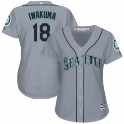 Womens Majestic Seattle Mariners 18 Hisashi Iwakuma Authentic Grey Road Cool Base MLB Jersey