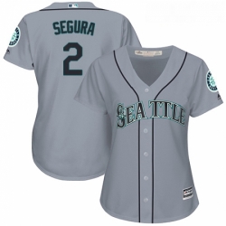 Womens Majestic Seattle Mariners 2 Jean Segura Authentic Grey Road Cool Base MLB Jersey