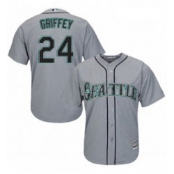 Womens Majestic Seattle Mariners 24 Ken Griffey Authentic Grey Road Cool Base MLB Jersey