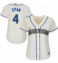 Womens Majestic Seattle Mariners 4 Denard Span Authentic Cream Alternate Cool Base MLB Jersey 