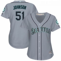 Womens Majestic Seattle Mariners 51 Randy Johnson Authentic Grey Road Cool Base MLB Jersey