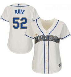 Womens Majestic Seattle Mariners 52 Carlos Ruiz Replica Cream Alternate Cool Base MLB Jersey