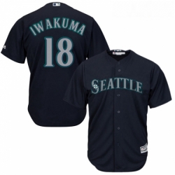 Youth Majestic Seattle Mariners 18 Hisashi Iwakuma Replica Navy Blue Alternate 2 Cool Base MLB Jersey